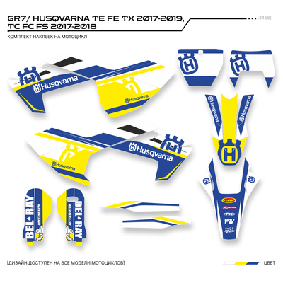 Наклейки на мотоцикл GR7 ГР7/ HUSQVARNA TE FE TX 2017-2019,  TC FC FS 2017-2018 #3456