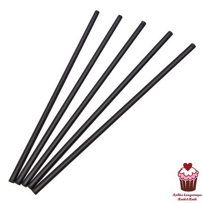 Набор трубочек 100 шт., черный пластик