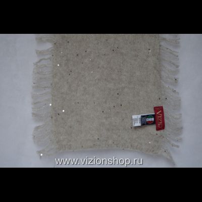 Вязаный шарф с бахромой женский бежевый италия фото итальянских шарфов Vizio