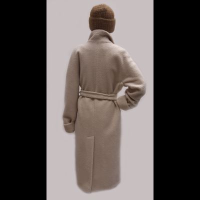 Длинное пальто Тедди чебурашка Arti Moda 18608 белое