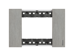 Bticino KA4803ZG, Рамка 3 модуля, ACCIAIO (СТАЛЬ), Living Now