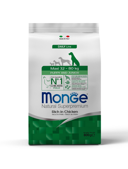 Корм Monge Maxi для щенков крупных пород с курицей 0,8 кг