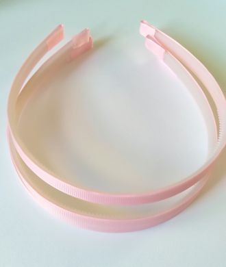 Ободок, материал пластик - репсовая лента, толщина 1 см, цвет светло розовый