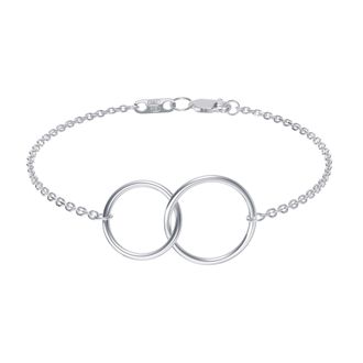 Браслет с подвеской из двух колец и родиевым покрытием НБ 22-354Ю-3