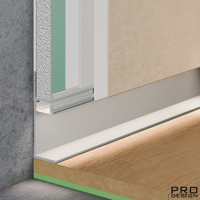 Теневой плинтус скрытого монтажа Pro Design 7210 Анодированный