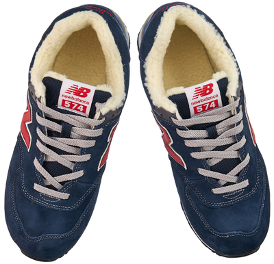 New Balance 574 Blue Red с мехом