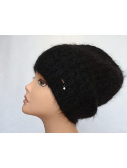 Черная вязаная шапка однослойная Vizio Италия 5967 CLO