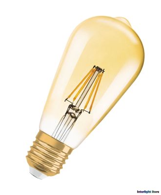 Osram Vintage 1906 LED Filament CL Edison Gold 36 ST64 4.5w 820 E27