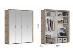 Спальня Джулия -  Шкаф 4-х дверный ЗЗЗЗ