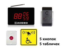 Универсальная система вызова персонала арт. APE510.5 - система вызова помощи инвалидам: 5 кнопок выз