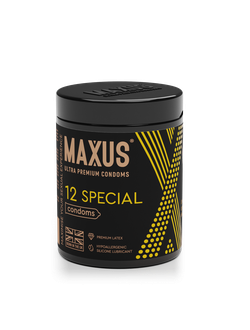 0901-055 Презервативы MAXUS Special №12 с железным кейсом, точечно-ребристые X-Edition, 12 шт