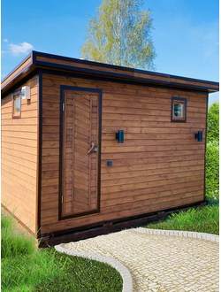 Баня 2*4 м, крыша 1 скат, топка внутри