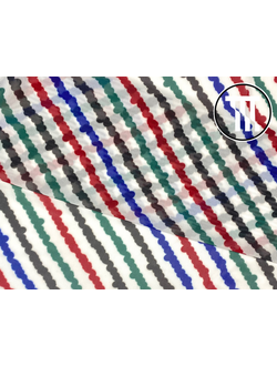 Сетка-стрейч принт Цветная диагональ