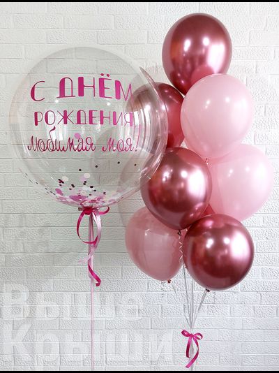 Сет воздушных шаров для неё "Роза"