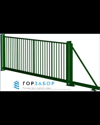 Откатные ворота из профильной трубы цинк+полимер