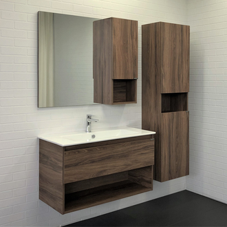 Зеркало-шкаф "Борда-90" дуб темно-коричневый