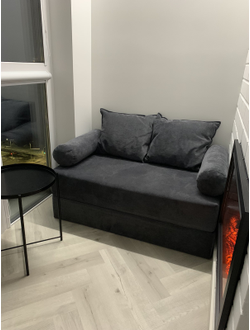 Диван-кровать 120см велюр графит