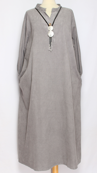 Платье Бохо вельветовое "ПЛАНКА СТОЙКА ПУГОВИЦЫ" плотное хаки, серое, бежевое до р.52