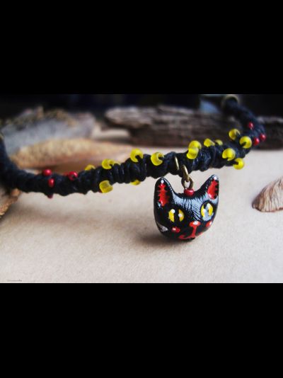 &quot;Котик и огоньки&quot;, необычное колье под шейку