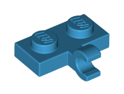 Plate, Modified 1 x 2 with Clip on Side Horizontal Grip, Dark Azure (11476 / 6151674 / 6313118)