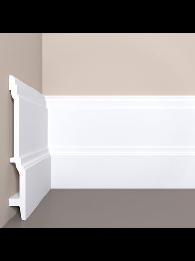 Напольный плинтус Bello Deco П18, из дюрополимера, влагостойкий, под покраску, 2 метра