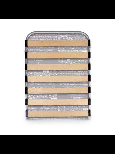 Кровать раскладная с ортопедическим основанием и мягким матрасом РК6-М, рисунок с сердцами