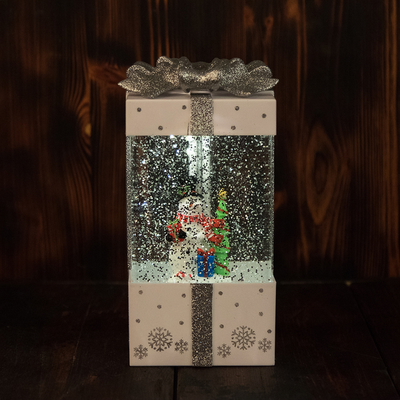 Фонарь новогодний Подарок, USB+музыка 20*10*10 см (три вида)