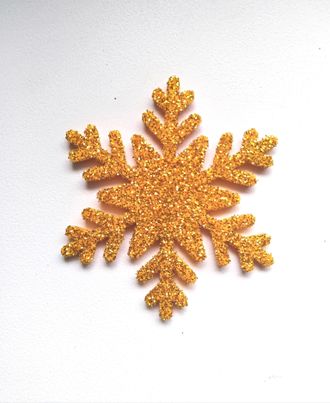 Снежинка из глиттерного фоамирана 3 см, цвет золото