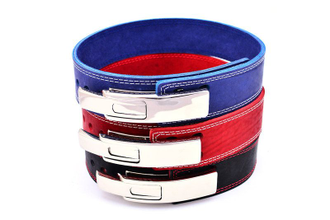 Пояс для жима лежа с карабином кожаный 3 слоя 6 см