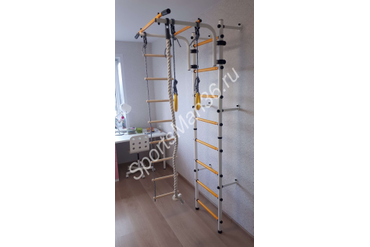 ДСК ЮНЫЙ АТЛЕТ МОДЕЛЬ "ПРИСТЕННЫЙ", цвет металла белый + МАТ ГИМНАСТИЧЕСКИЙ 1,0Х1,0Х0,1 М "PERFETTO SPORT" БЕЖЕВЫЙ СКЛАДНОЙ