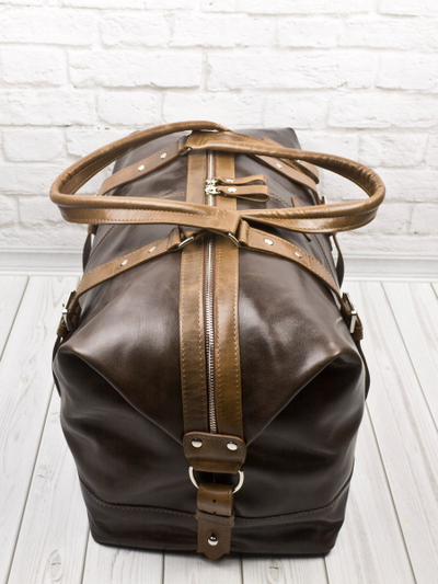 Кожаная дорожная сумка Campora Premium dark brown (арт. 
4019-52)