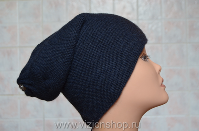 Шапка синяя вязаная для женщин 2018 Vizio Визио Италия 5887