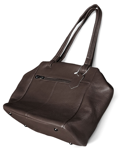 (АРТИКУЛ: 10006/8) СУМКА ЖЕНСКАЯ СРЕДНЕГО РАЗМЕРА, НАТУРАЛЬНАЯ КОЖА, ТЕМНО-КОРИЧНЕВАЯ, СПЕРЕДИ  КАРМАН, РУЧКИ ЧЕРЕЗ ПЛЕЧО