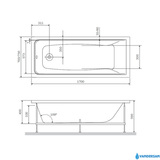 Акриловая ванна AM.PM Gem 170х75