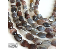 Агат Ботсвана овалы в огранке 13х18 мм, цена за нить 19 см