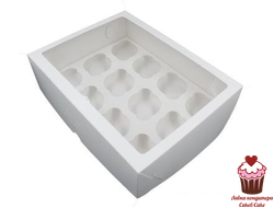 КОРОБКА ДЛЯ 12 КАПКЕЙКОВ БЕЛАЯ С ОКНОМ