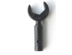 Minifigure, Utensil Tool Open End Wrench - 3-Rib Handle, Black (11402g / 6030875)