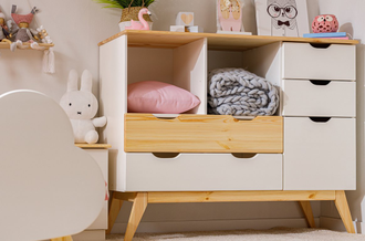 Комод ТК №22 на высоких ножках из массива сосны 122 х 45 х 98 см