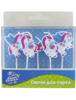 Набор свечей "Сказочные единороги" 5 см, 5 шт