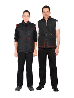 Жилет "СИРИУС-ЕВРОПА" удлиненный (на подкладке флис) черный