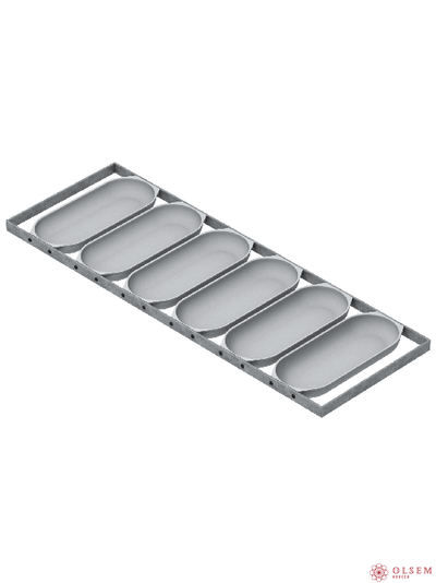 Форма хлебная Батонница 6(250 х 105 х 30 мм) с ручками