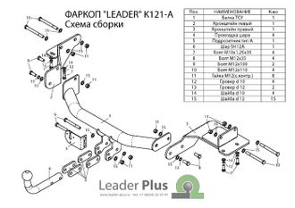 ТСУ Leader Plus для Hyundai SantaFe дизель (2015-н.в.), K121-A