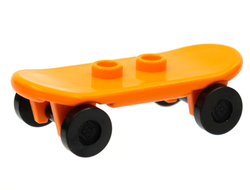 Minifigure, Utensil Skateboard Deck with Black Wheels 42511 / 2496, Orange (42511c01)