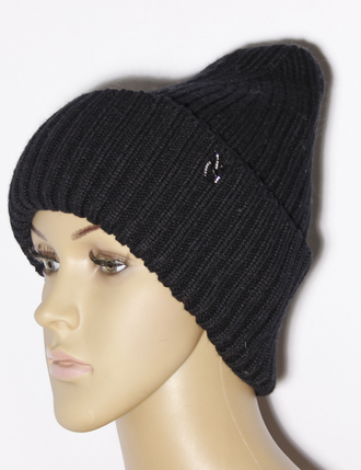 Шапка женская "Резинка" 883 какао, бирюзовая, св.серая, жёлтая, чёрная, пудра, серо-голубая, серая