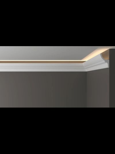 Потолочный плинтус для подсветки DECOR-DIZAYN DD508, из дюрополимера, под покраску, ударопрочный, 2 метра.