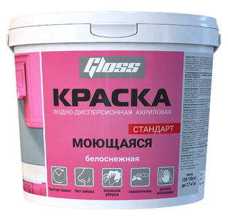 Краска «Моющаяся»  для стен и потолков, устойчивая к мытью 7кг