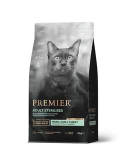 PREMIER (Премьер) сухой корм для стерилизованных кошек, Ягненок, индейка 2 кг
