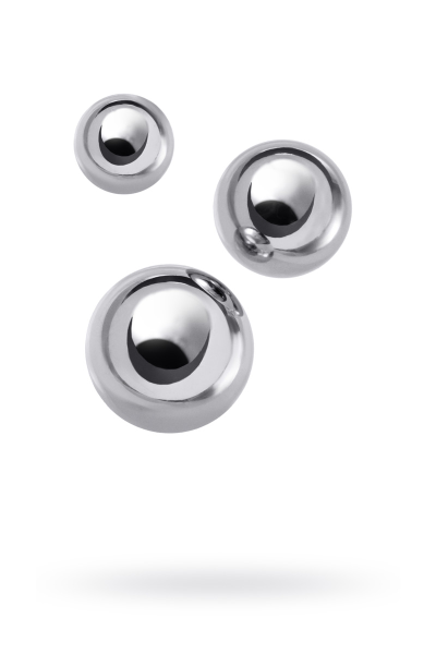715012 Набор вагинальных шариков Metal by TOYFA, металл, серебряные, Ø  2 см; 2,5 см; 3 см.