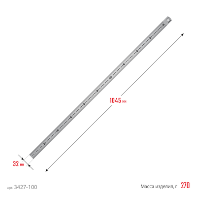 Нержавеющая линейка STAYER длина 1.0 м, Professional