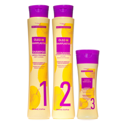 Набор для кератинового выпрямления волос Oleo M Hairplastia 500/500/150 мл.